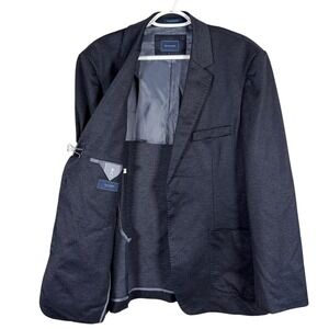 7 Diamonds Mendocino Blazer‎ Mens L Charcoal Gray Stretch Knit Sport Coat